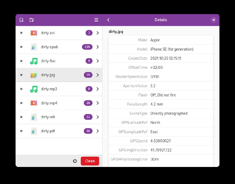 Metadata Cleaner——抹除元数据的工具Metadata Cleaner是Linux系统的一款软件，可以摸除常见文件的元数据，如图1（图片来自官方仓库）此软件按照为开源自由软件，如图2目前软件支持Flathub等方式使用，版本为2.5.4仓库地址