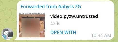 【慢讯】Telegram的RCE已修复Telegram Desktop存储库的data_document_resolver.cpp文件源代码中对Python Zipapp的扩展名拼写错误造成了本次RCE，会让适用于Windows版本的Telegram Desktop绕过安全警告并自动执行扩展名为pyzw的Python文件，并伪装成视频文件来欺骗用户点击执行
