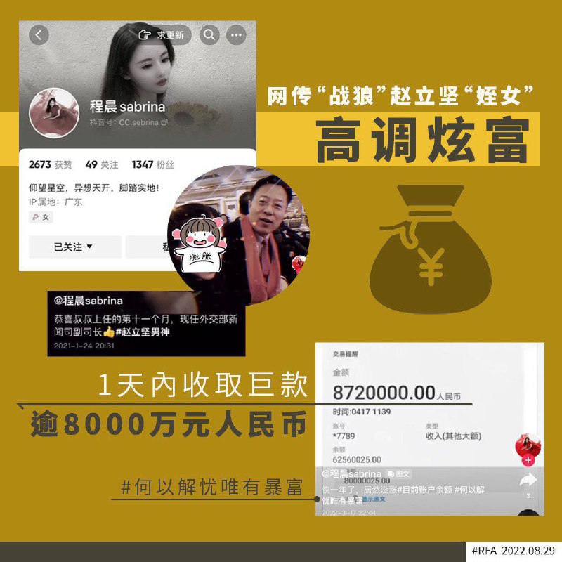 赵立坚侄女程晨入股制药巨头正大天晴，难怪赵叔一直要大家偷着乐，收割完核酸产业、再收割新冠药物产业，日进斗金