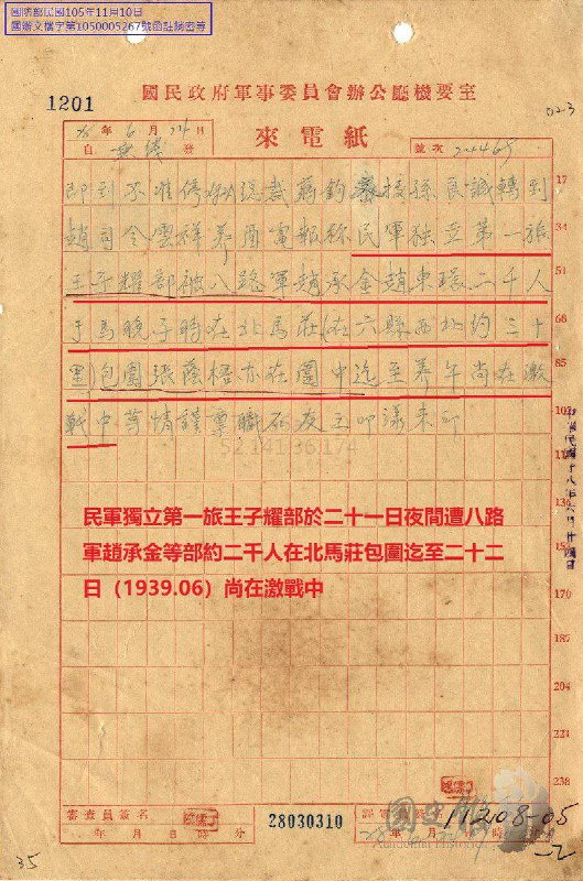 这张电报是台北国史馆保存的文物，也扒下了共产党的底裤