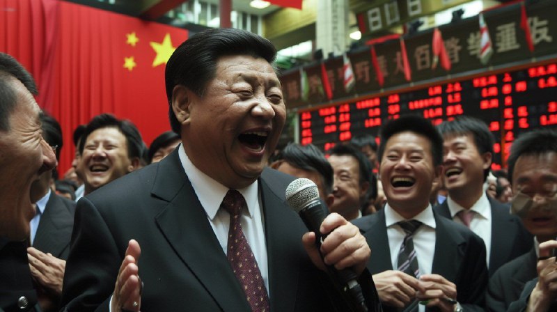 習近平總書記親臨交易所大講金融段子，整個股市都洋溢著樂觀向上的氛圍 @变态辣椒By