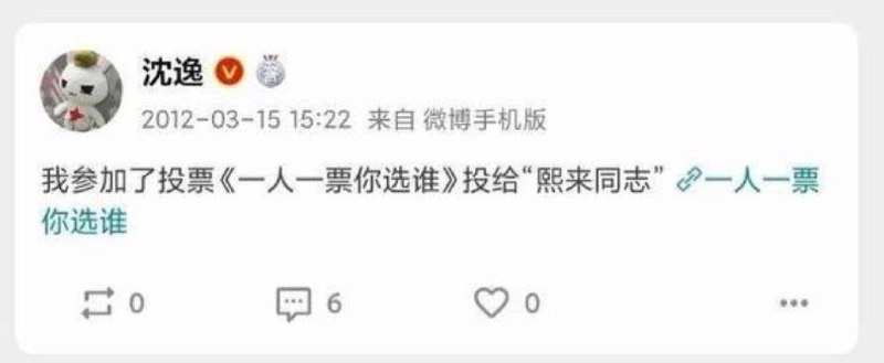 沈逸曾支持薄熙来？来自推特小红旗