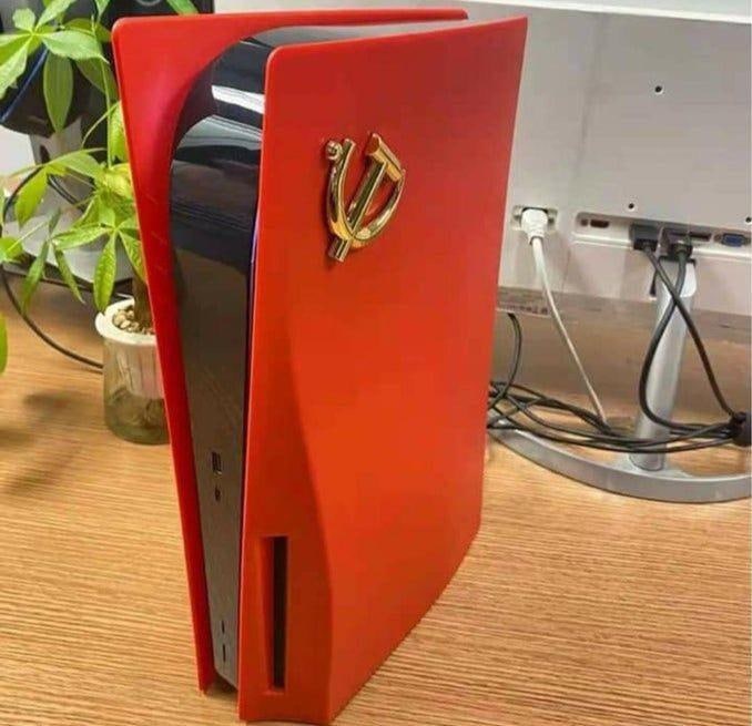 给你们看看我新买的PS5爱党版，这下没人说我是苟罕见了吧