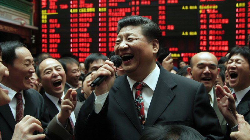 習近平總書記親臨交易所大講金融段子，整個股市都洋溢著樂觀向上的氛圍 @变态辣椒By