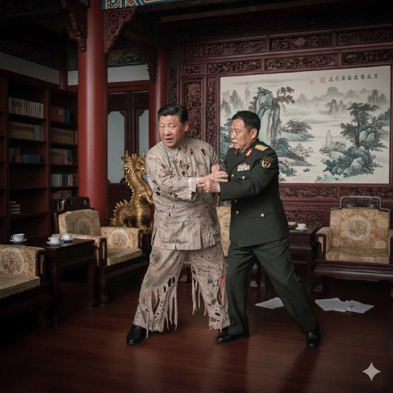 乞丐主席习近平和张又侠在中南海打架👤 来自