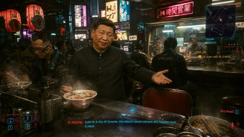 习近平出现在赛博朋克如果主席在游戏里面，你会与他在夜之城一起战斗，还是结为世仇？习近平出现在赛博朋克如果主席在游戏里面，你会与他在夜之城一起战斗，还是结为世仇？