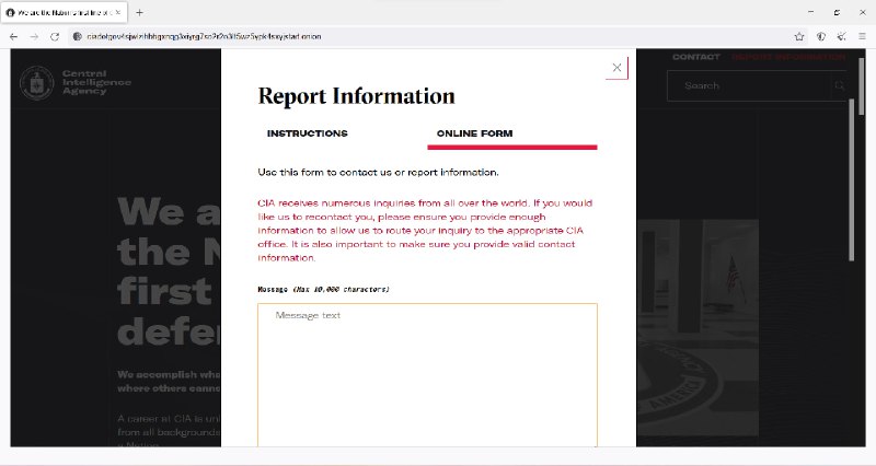 这似乎是一个美国中央情报局（CIA）在 Telegram 上开设的频道，号召俄罗斯人向美国提供所需的信息，并介绍安全匿名联系 CIA 的方法（使用 Tor 浏览器）