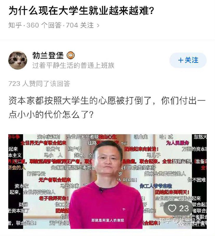 虽然年轻人都失业了，都这都只是打击资本家的小小代价，为了维护伟大领袖习近平，失业又算得了什么呢？By