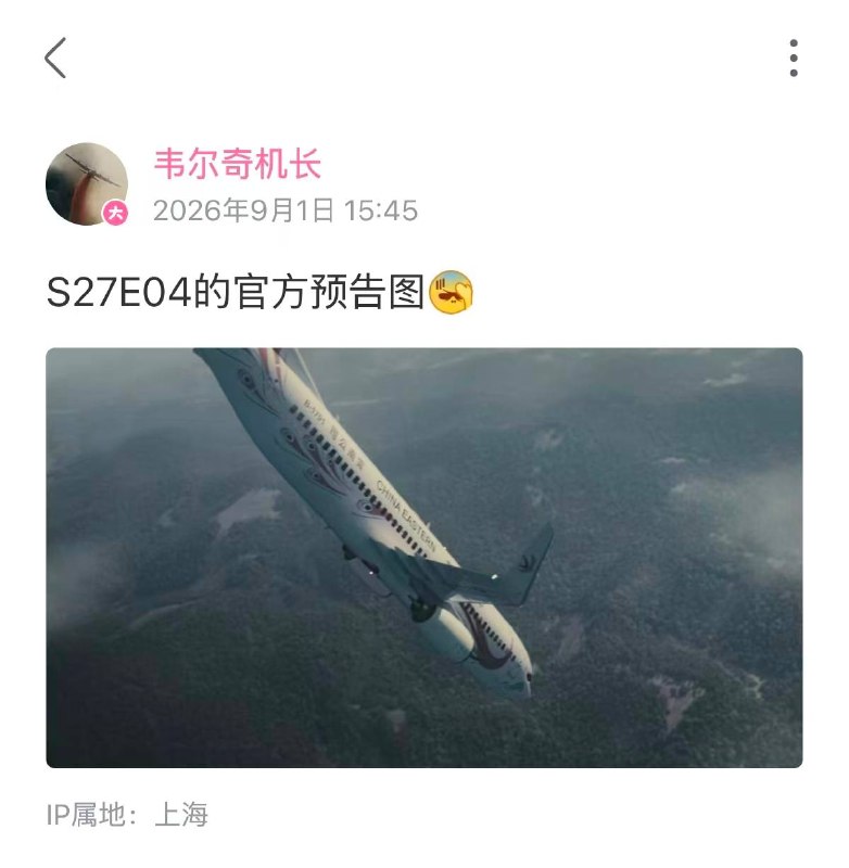 反华美剧，空难系列名作《空中浩劫》推出S27E04官方预告图