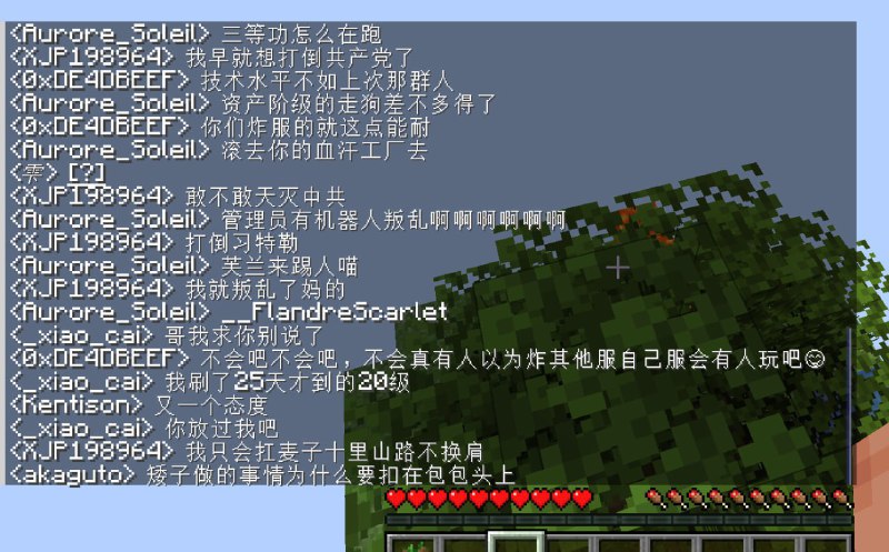 搞了一个名字 XJP198964 的我的世界国际版靓号，插木牌进聊天，亲自宣传亲自反共猎杀皮套狗TV @touhou_tvBy