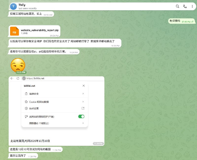黑皮又在钓鱼了😅 给我传木马文件诱导我打开，一上来的话术依然是你的网站被渗透了快看看我给你做的报告👤 来自