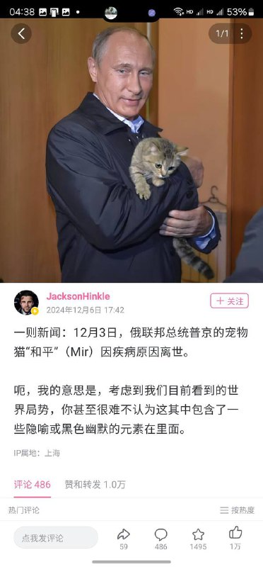 弗拉基米尔失去了米尔习近平主席很想念和平