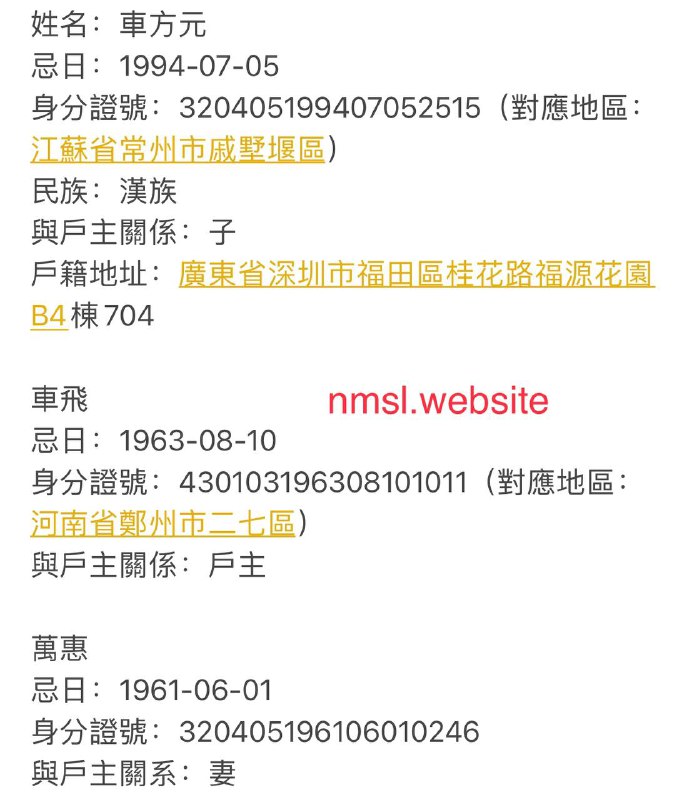 支那粉蛆 車方元 全家戶籍閃亮登場！——————From孤兒展覽館 