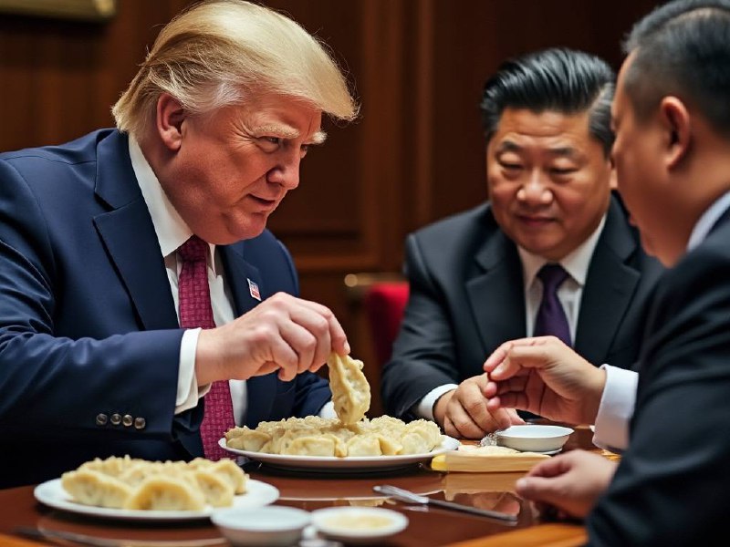 特朗普爱吃饺子，谷爱