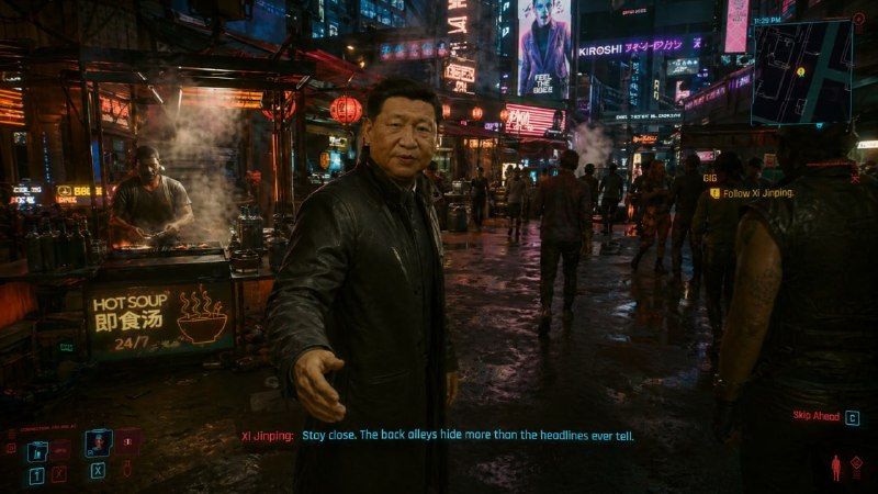 习近平出现在赛博朋克如果主席在游戏里面，你会与他在夜之城一起战斗，还是结为世仇？习近平出现在赛博朋克如果主席在游戏里面，你会与他在夜之城一起战斗，还是结为世仇？