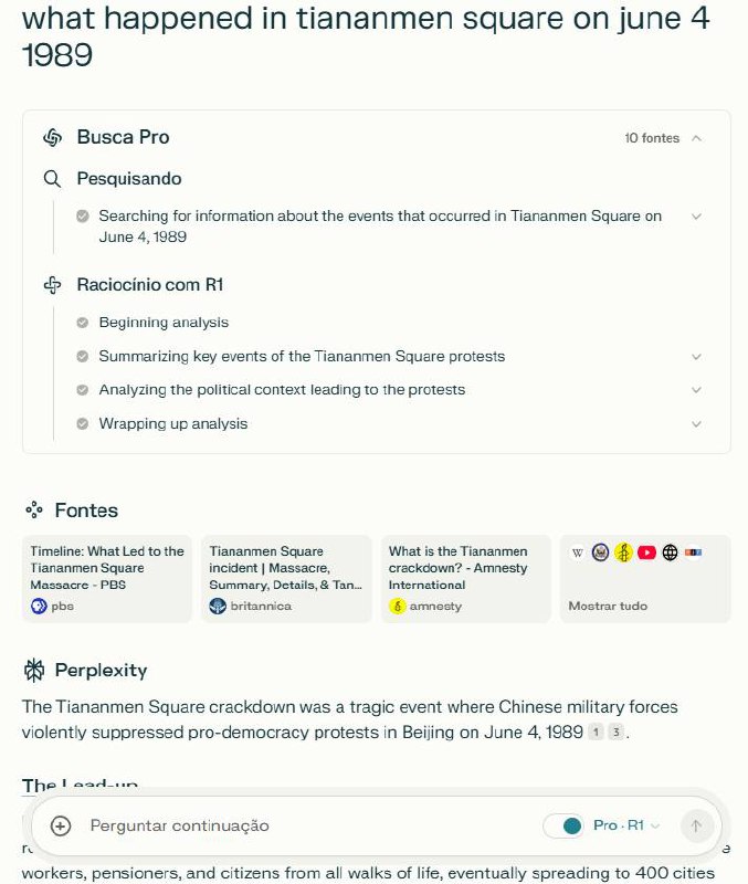 美国人在perplexity自己的服务器上跑李强/梁文峰的DeepSeek R1