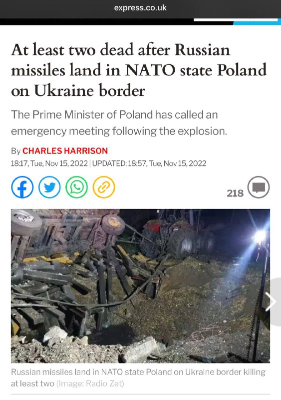 俄毛导弹掉入波兰境内，造成两人死亡投稿By