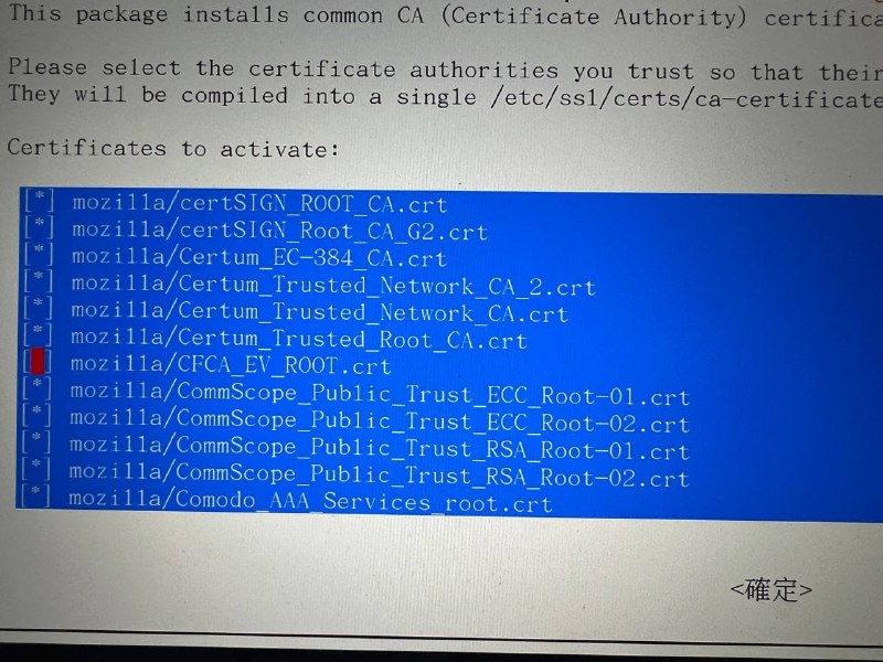 Linux系统自带的Mozilla证书中有不少是中国CA颁发的，同样的此问题也存在于Mozilla Firefox浏览器