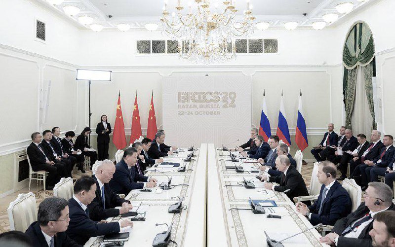 狼和狈见面加速速报⏩⏩ 10月22日星期二，习近平主席乘专机抵达喀山，出席第十六届金砖国家领导人峰会