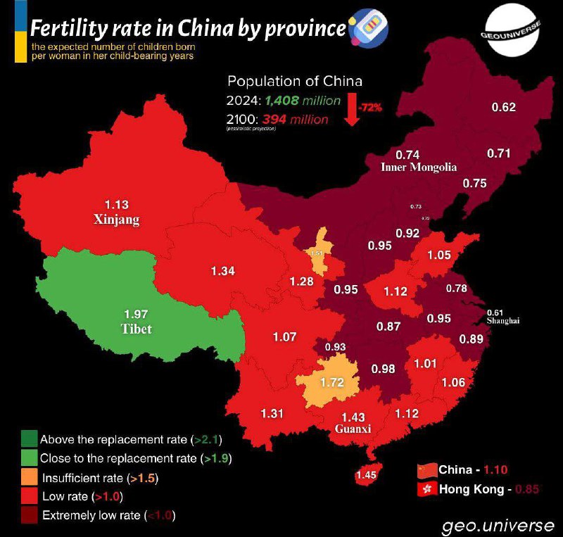 中国生育率断崖下跌图