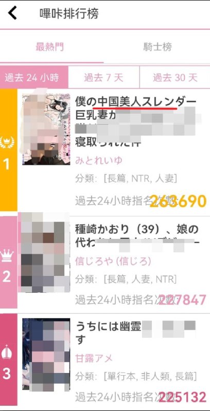 有点幽默，台湾的一款色情漫画软件上排行榜第一的一个日本漫画因涉及了中国题材，导致使用这款软件的中国人集体“破大防”，纷纷在评论区留言辱骂