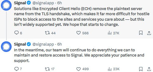 Signal违反俄罗斯反恐法被俄罗斯当局封锁8月9日，俄罗斯电信监管机构Roskomnadzor已限制访问Signal，给出的理由是Signal违反了俄罗斯反恐和反极端主义立法