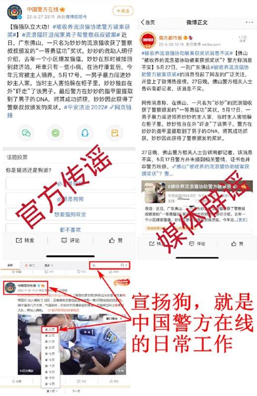 中国警察官方号，造谣传谣投稿By