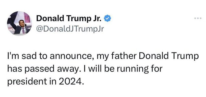 X平台药丸，川普儿子账户被黑客入侵，宣称川普已经去世，以及攻击其他政敌X平台药丸，川普儿子账户被黑客入侵，宣称川普已经去世，以及攻击其他政敌