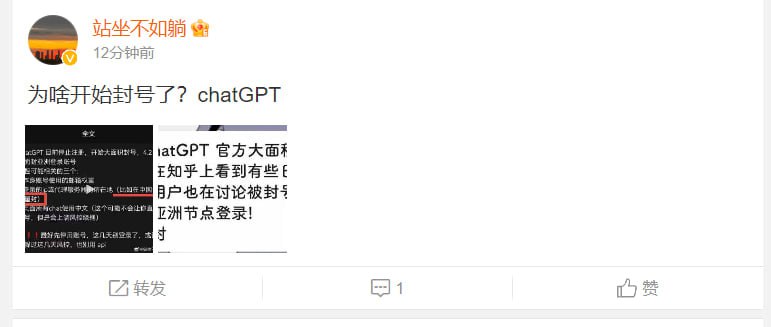 近日，大量亚洲的chatgpt账号被封禁（大部分是中国人），理由可能是 OpenAI禁止 中国的李彦宏百度公司或者类似如chitgpt等 用ChatGPT来训练 商用模型