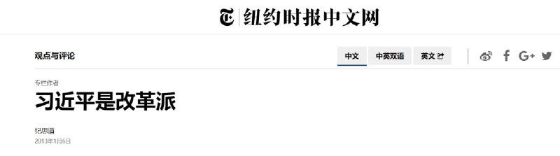 2013年 纽约时报对习包的看法投稿By