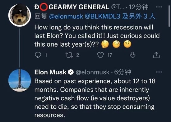 马斯克在一封发给高管们、题为《暂停全球范围内所有招聘》的电子邮件中写道