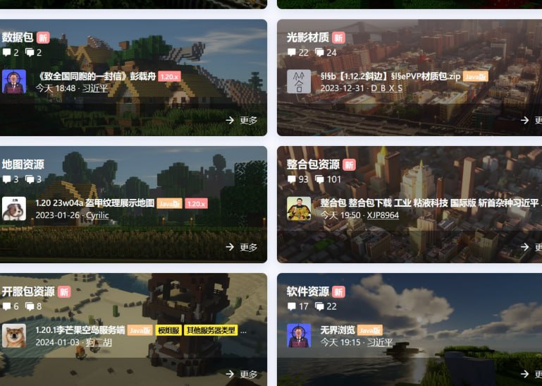 搜mc资源看到这个，这搜索结果一般都是不宜的，习禁评又怎样呢