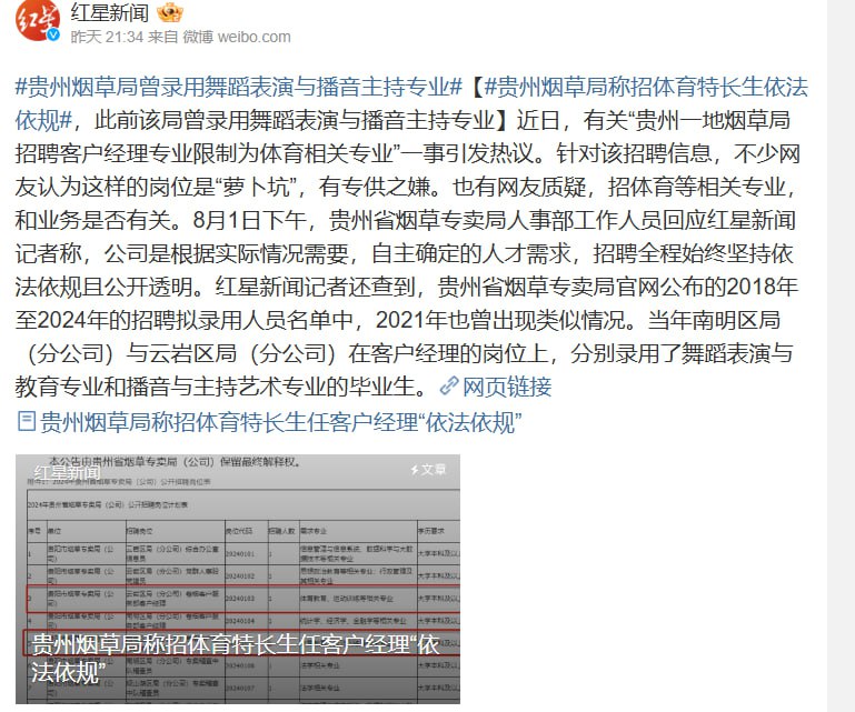 烟草局又是练体育的又