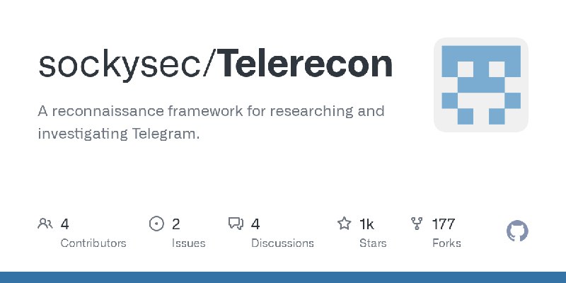 GitHub - sockysec/Telerecon: A reconnaissance framework for researching and investigating Telegram.