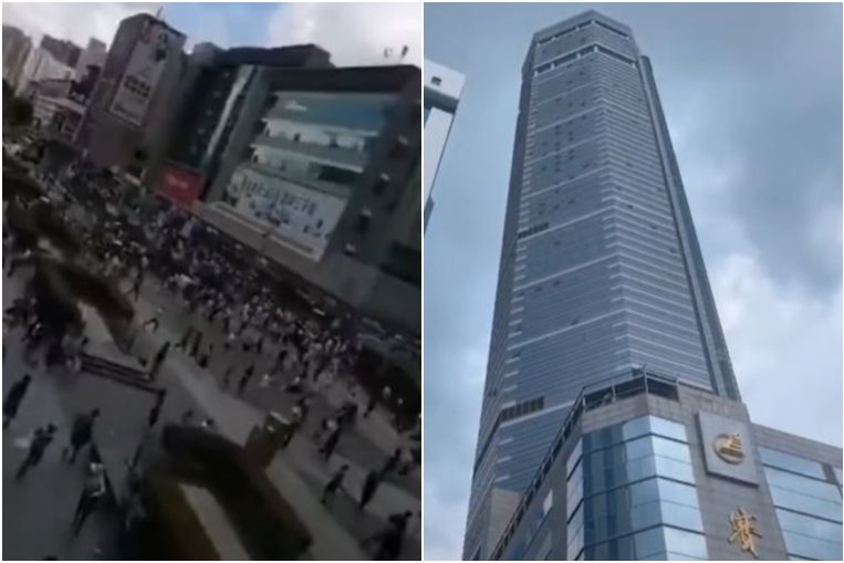 China skyscraper wobbles, spreading panic in downtown Shenzhen, East