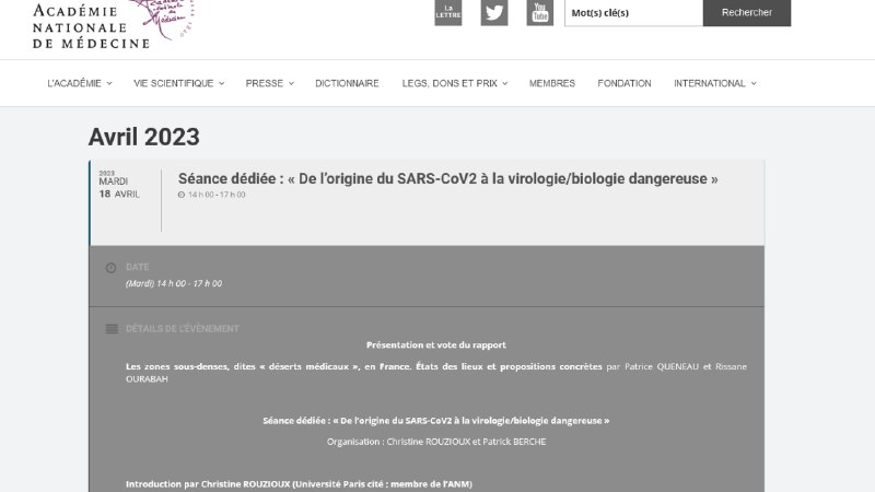 法国权威医学机构为新冠病毒实验室泄露论背书