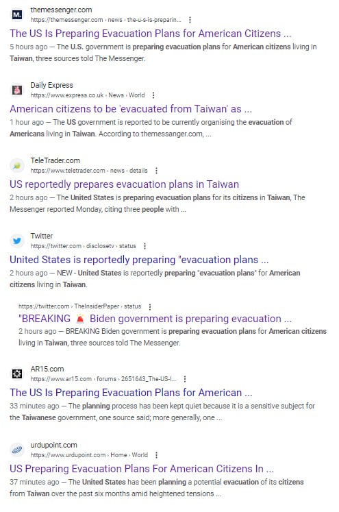 突发消息，美国政府计划台湾撤侨来源