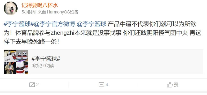 小粉红开始批斗李宁公司了，建议查查税投稿By