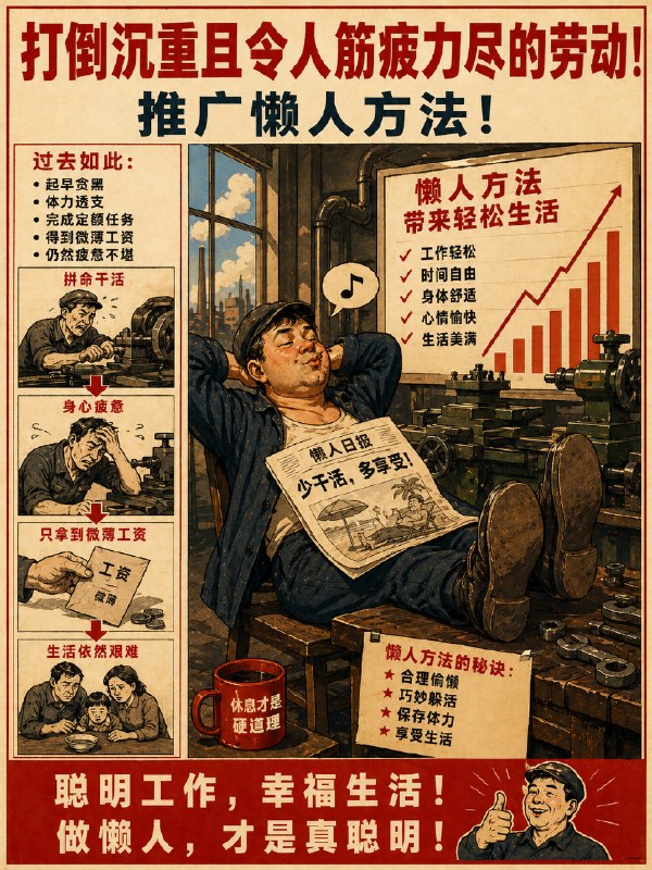 讽刺国安的躺平论 用GPT生成的苏联风格海报讽刺国安的躺平论 用GPT生成的苏联风格海报