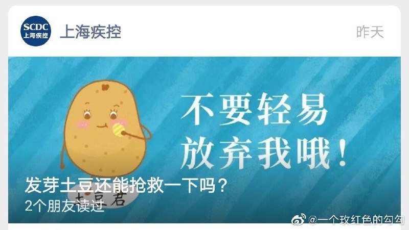 上海疾控中心开始教大家如何吃发芽的土豆上海疾控中心开始教大家如何吃发芽的土豆