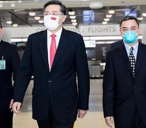 source 中国外交部表示，中国外交部长秦刚