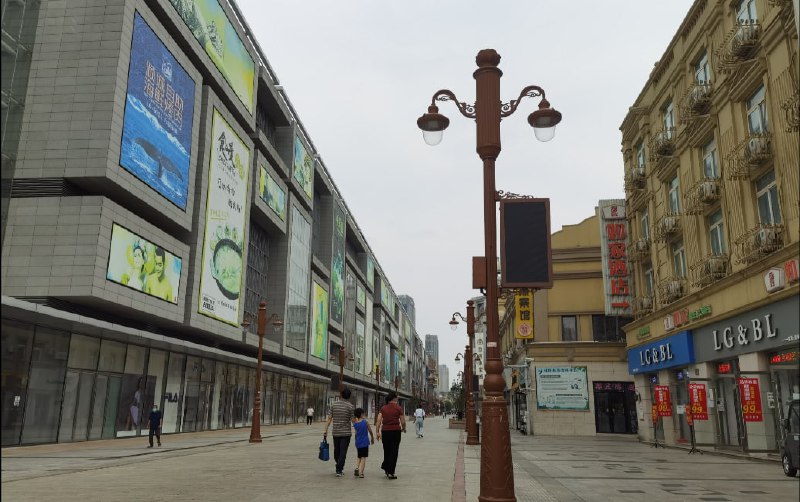 狮子桥商业街（图一）萧条 ，上海盒马跨境（图三）萧条，广东西关上下九路（四）萧条，长沙画龙酒吧街（五）萧条，天津某街（六）萧条投稿By