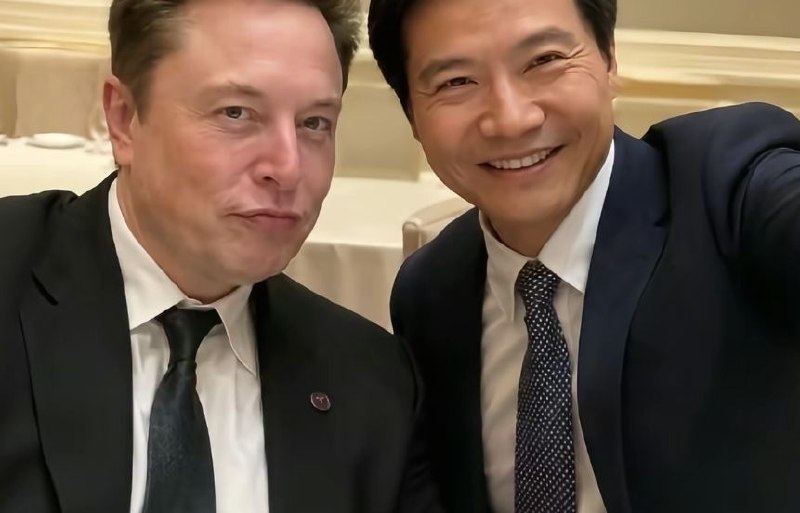 雷军和马斯克合影大陆国人集体破防😂👤 来自