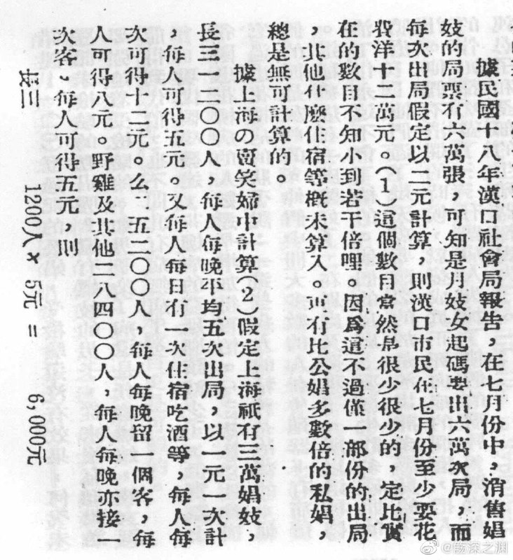 民国时期妓女/夜场从业者 上海比例为 137