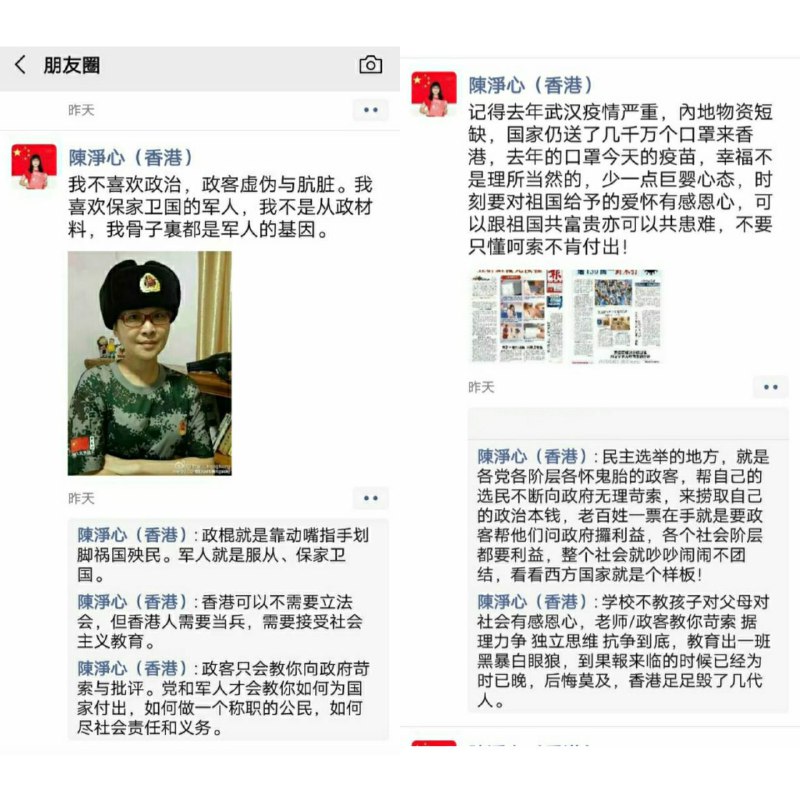 一位曾经是墙国小粉红，甚至还加了香港知名爱国人士陈净心微信的观众匿名投稿，看看什么样的人适合在现在的中国香港🇨🇳生存？