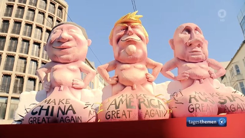 德国杜塞尔多夫狂欢节，三个宽衣大帝