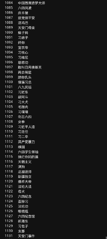 网友发现讯飞输入法内置词语黑名单整理后的黑名单文件下载