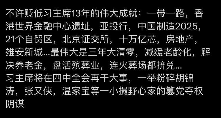 总结的非常好的习主席的丰功伟业