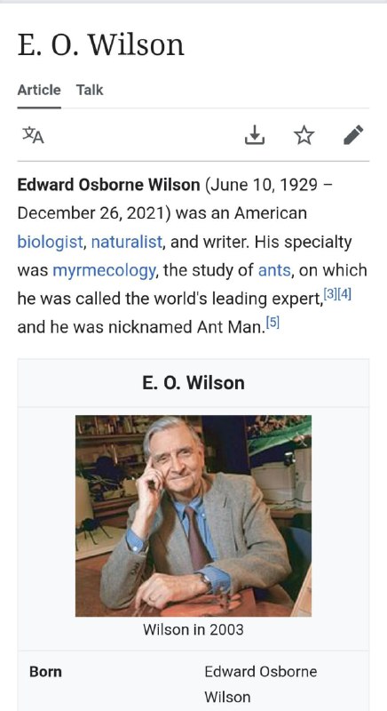 昆虫学家爱德华威尔逊逝世 #不正确的集体记忆