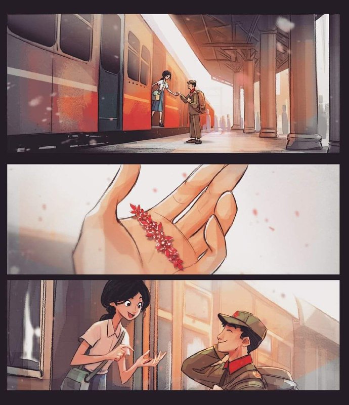 1988年高中畢業後，她去北京讀大學，我去北方當了兵